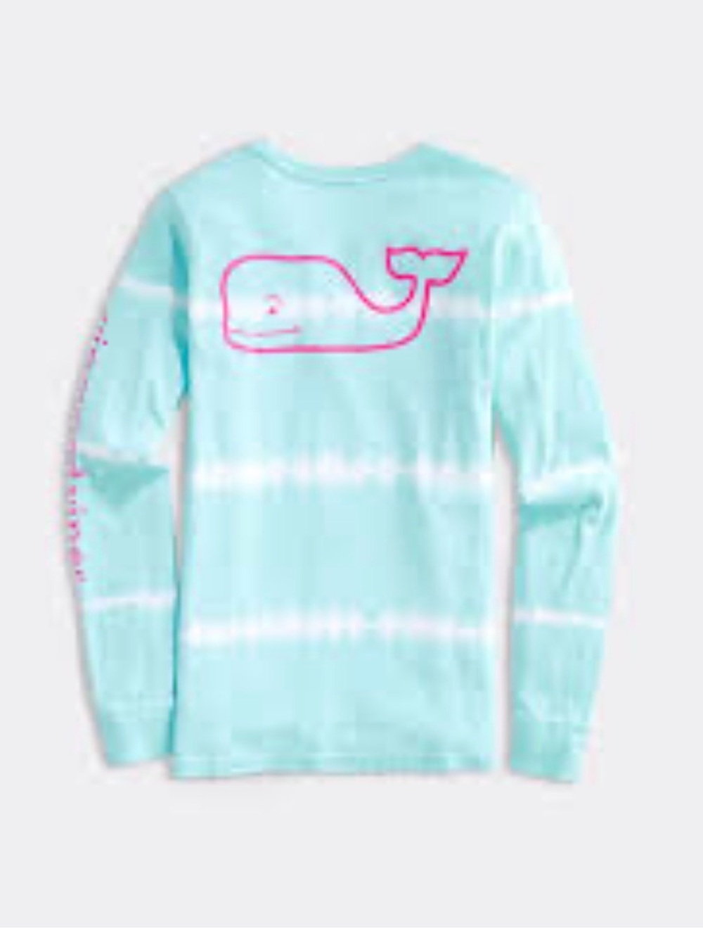 Vineyard Vines Mint Green Long Sleeve Tee with Pink Logo
